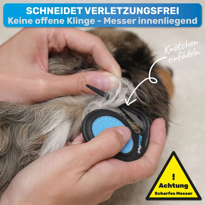 Entfilzungsmesser bei festen Knoten für Hunde & Katzen