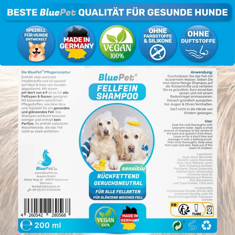 Hundeshampoo Tester 8ml (eine normale Wäsche)