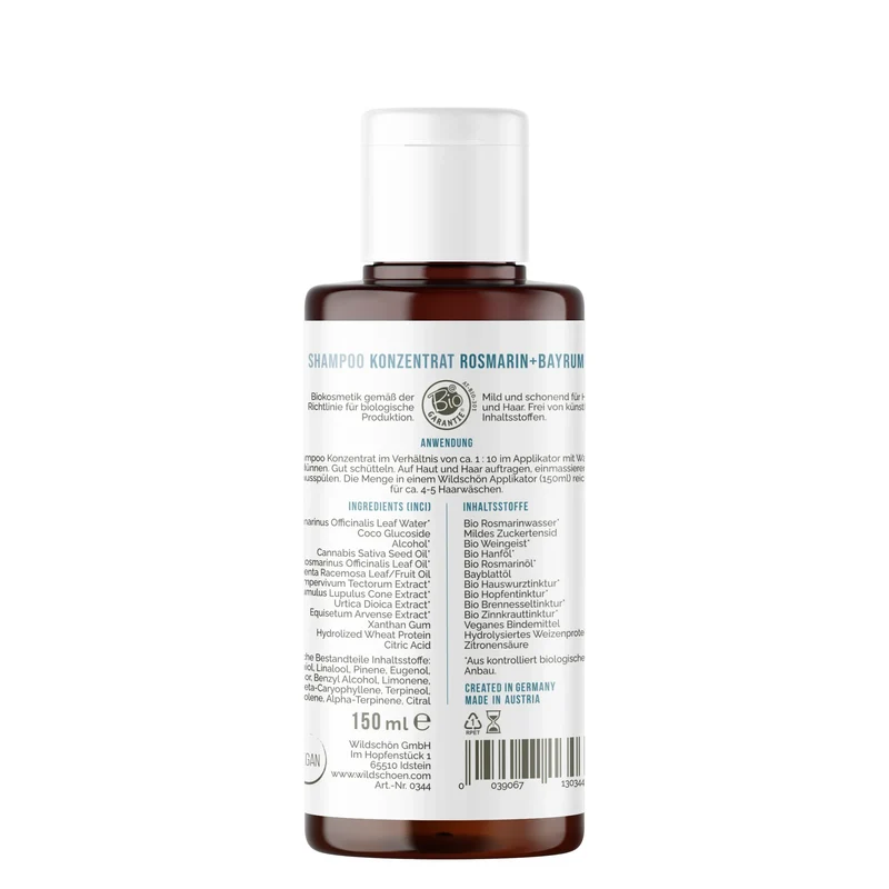 Shampoo Konzentrat Rosmarin + Bayrum (150ml)