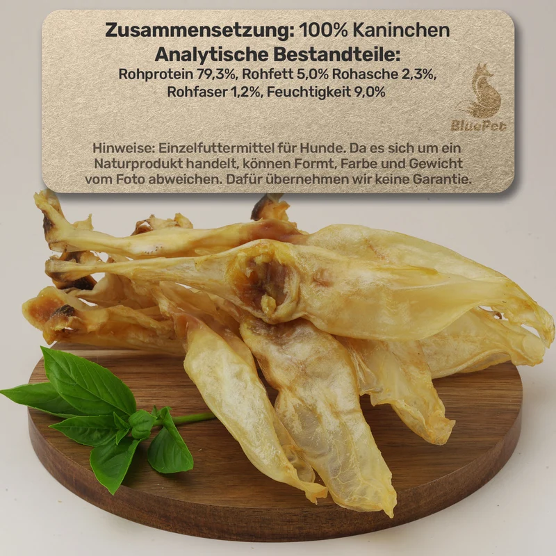 Kaninchen-Ohren ohne Fell 100g