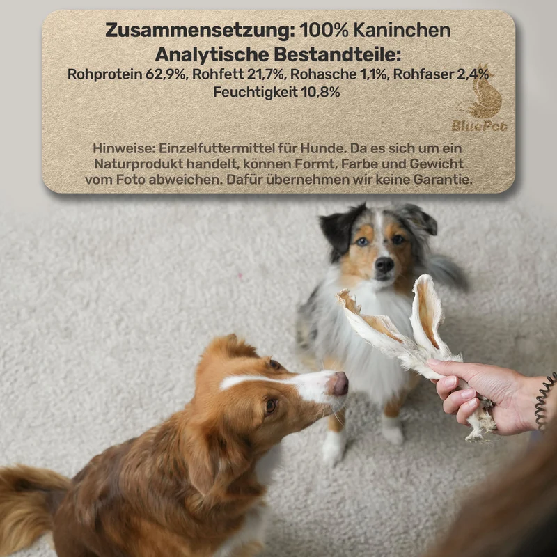 Kaninchen-Ohren mit Fell 100g