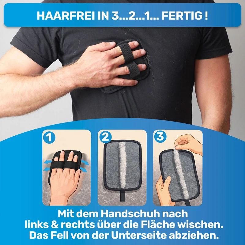 Fellhandschuh, Tierhaarentferner Handschuh, Fell Entferner Magnet gegen Katzenhaare & Hundehaare