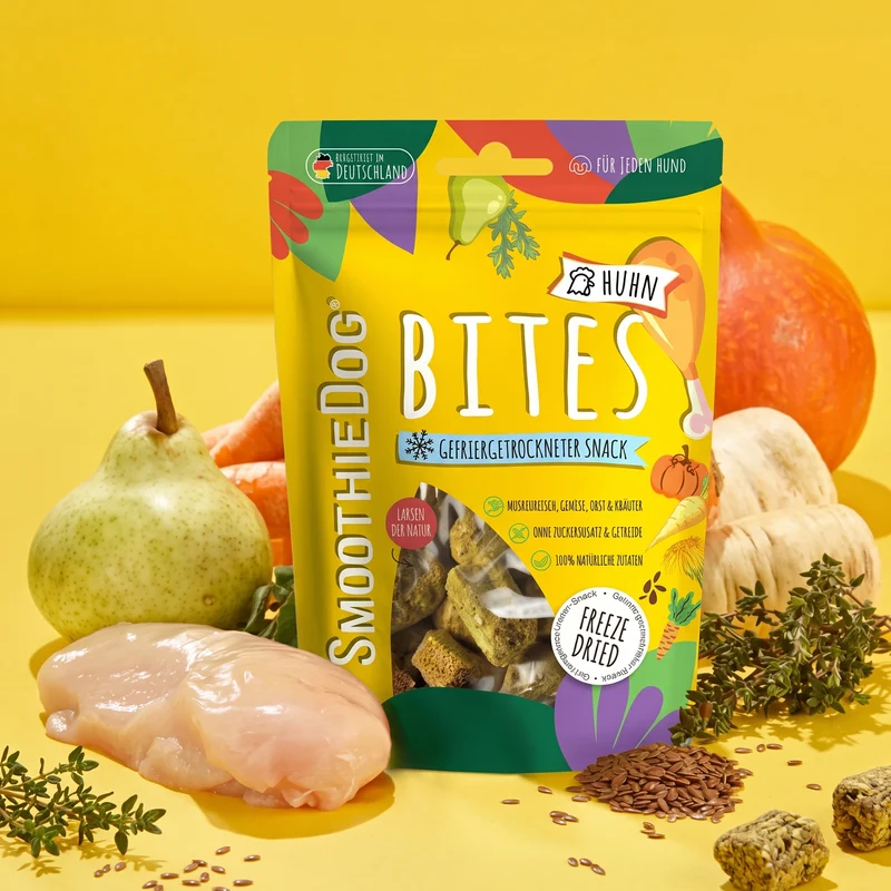 SmoothieDog Bites Huhn, gefriergetrocknete Hundesnacks 40 g
