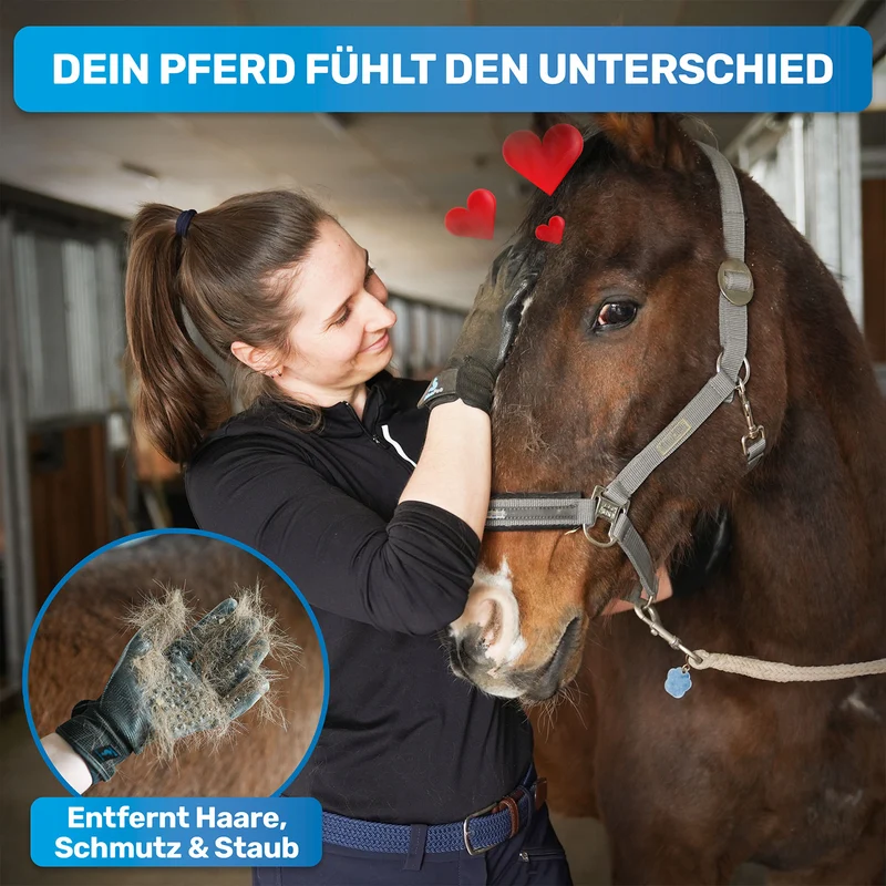 Fellhandschuh für Hunde, Katzen & Pferde – Fellpflege Handschuh zur Haarentfernung & Massage