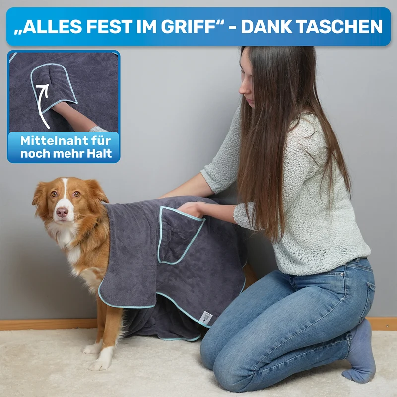 Hundehandtuch Mikrofaser – saugstarkes Handtuch für Hunde