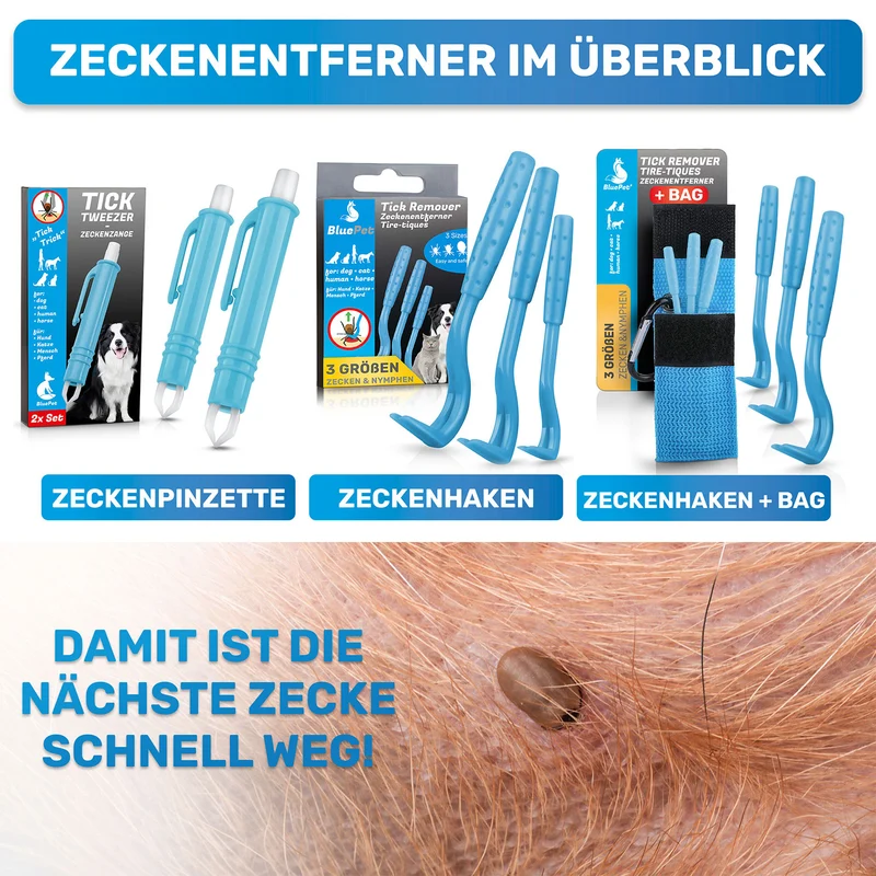 3er Set Zeckenhaken, Zeckenentferner (Verpackung mit Mängeln) B-Stock