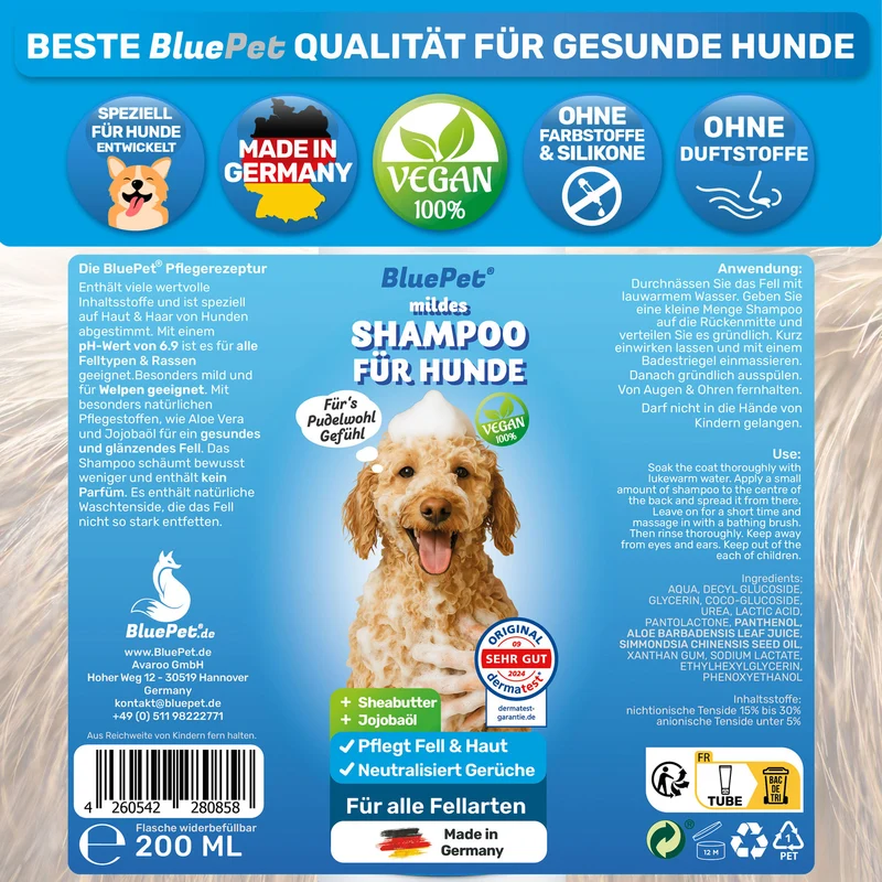 Hundeshampoo Sensitiv – Shampoo für Hunde und Welpen (mild)