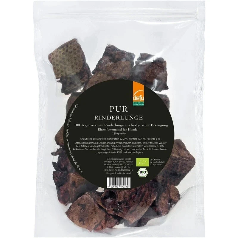 Defu Bio-Rinderlungen-Würfel – Natürlicher Snack für Hunde