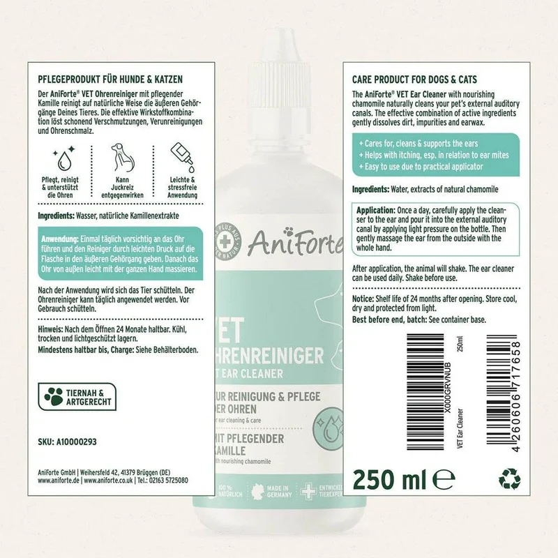 AniForte VET Ohrenreiniger – Sanfte Reinigung mit Kamille