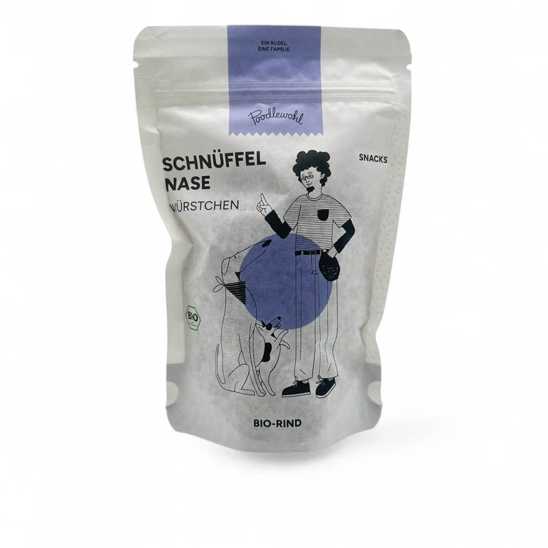 Poodlewohl Leckerli Bio Rind Würstchen – Natürlicher Snack für Hunde