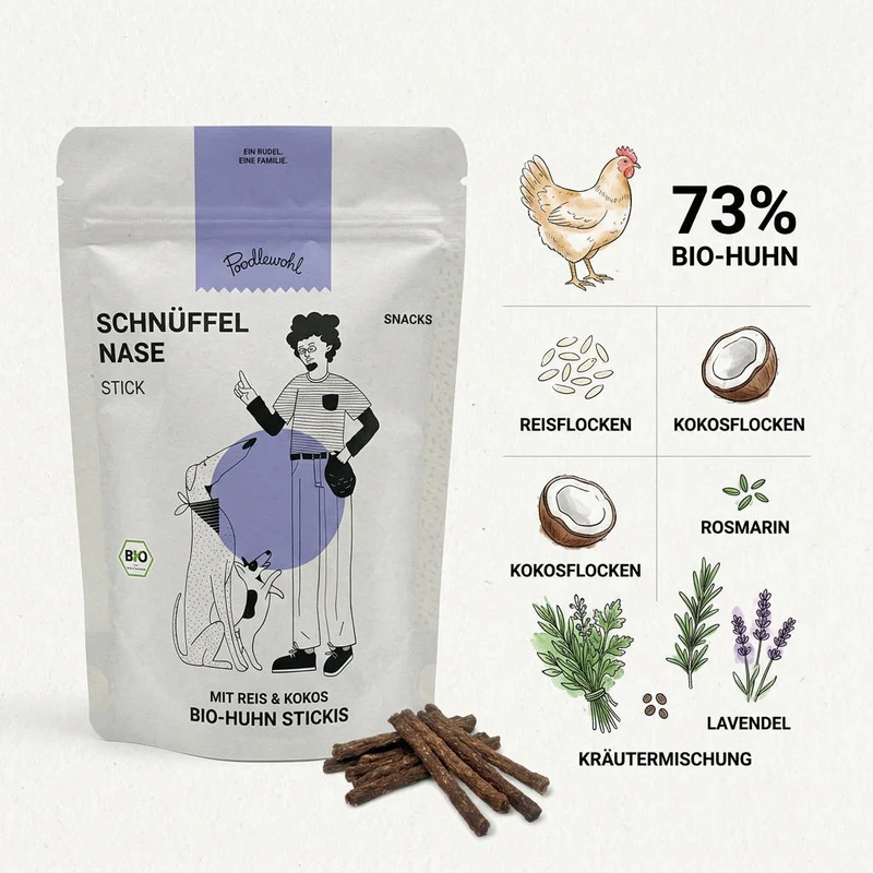 Poodlewohl Leckerli Bio-Huhn Stickis – Natürlicher Hundesnack
