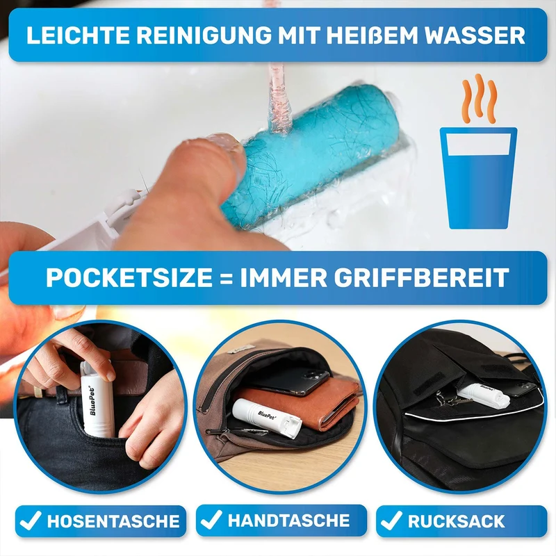 RolloTollo Mini - wiederverwendbare Fusselrolle im 3er-Set (Verpackung beschädigt)