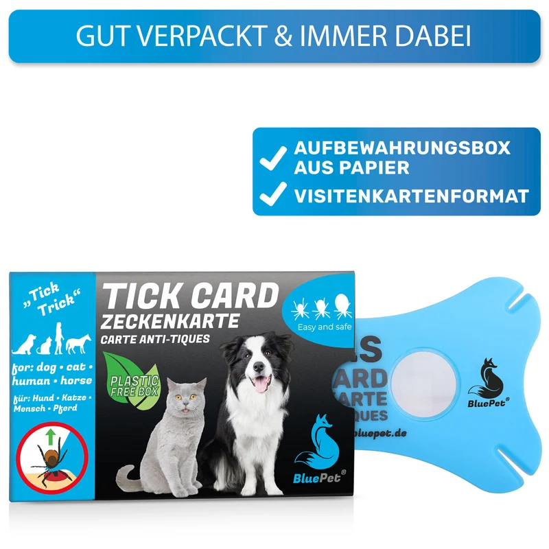 Zeckenkarte mit Lupe, Zeckenentferner