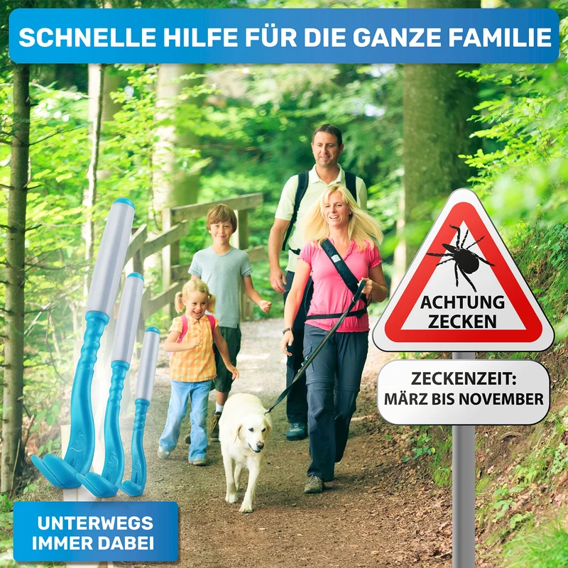 Premium 3x Zeckenhaken, Zeckenentferner