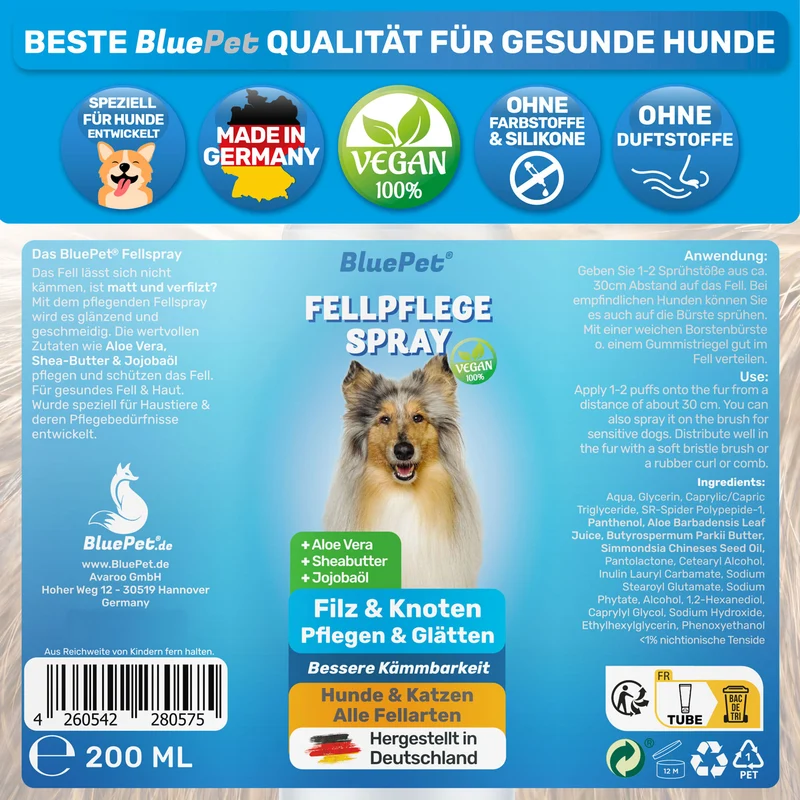 Entfilzungsspray - Fellspray für Hunde & Katzen