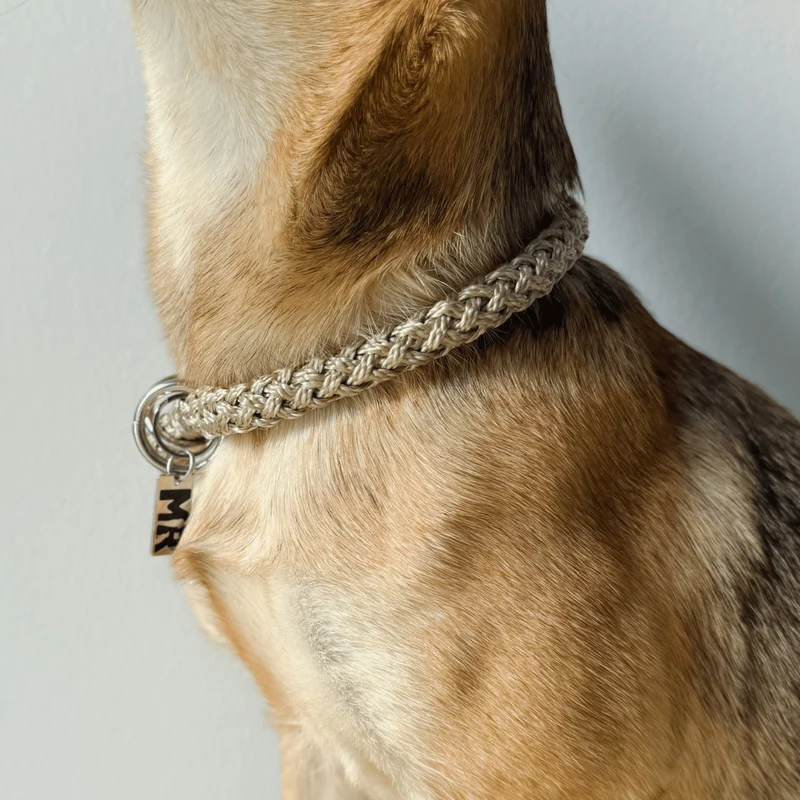 Hundehalsband Tauwerk Karamell