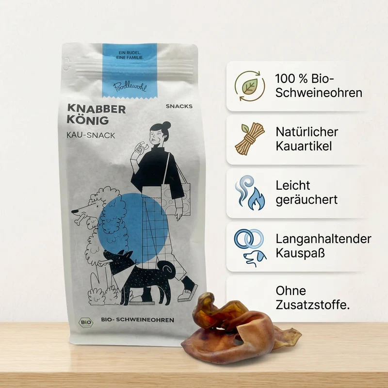 Poodlewohl Bio-Schweineohren – natürlicher Kauspaß