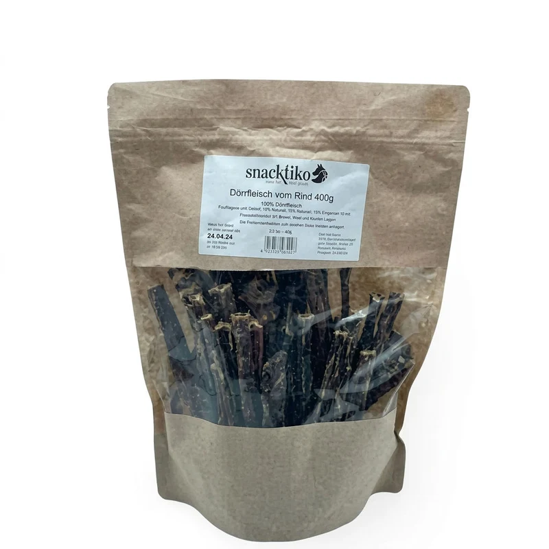 Snacktiko Bio Rinderdörrfleisch – natürlicher Kausnack