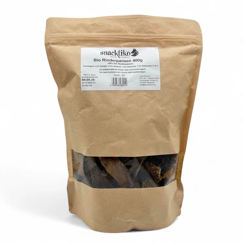 Snacktiko Bio-Rinderpansen – natürlicher Kausnack