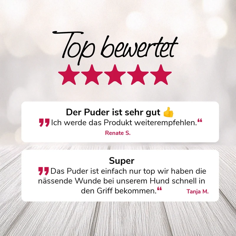 Wund(er)puder für Wunden, Risse und Hautausschlag