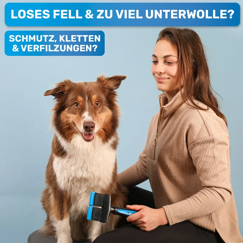 Profi Flexible Zupfbürste für Langhaar + Reinigungskamm
