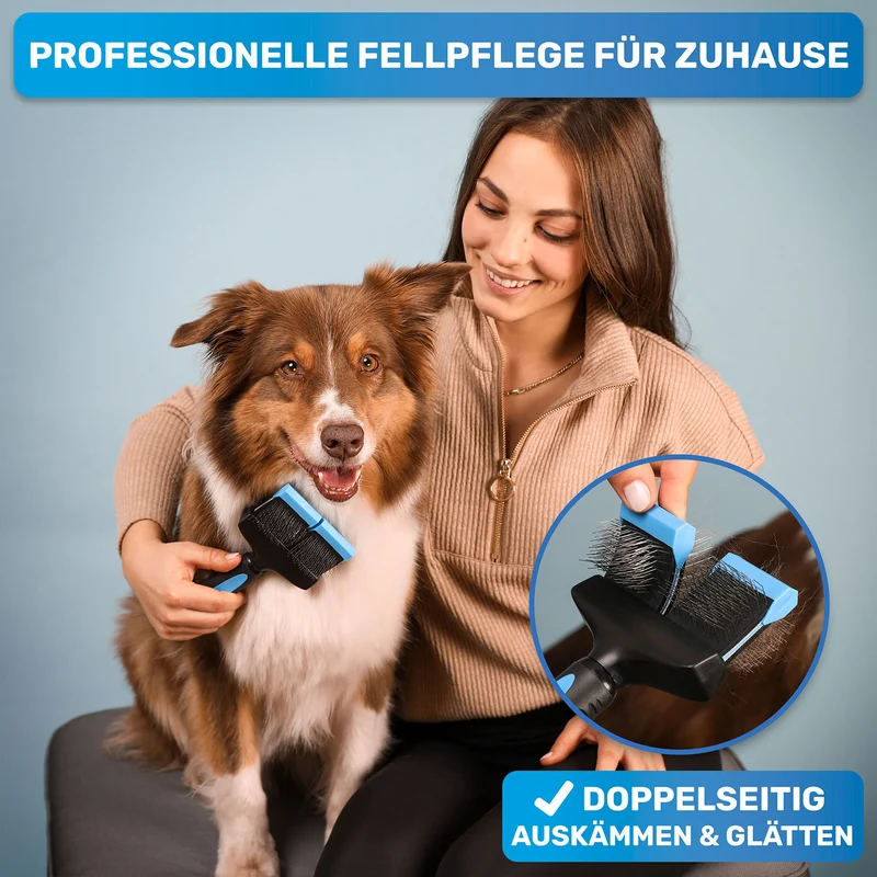 Profi Flexible Zupfbürste für Langhaar + Reinigungskamm