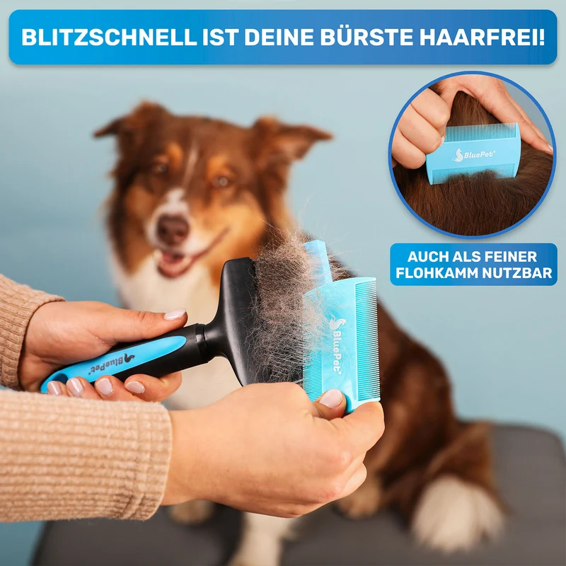 Profi Flexible Zupfbürste für Langhaar + Reinigungskamm