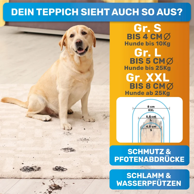 "PfotenBlitz" Pfotenreiniger für Hunde in S,L,XXL