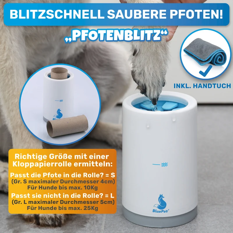 "PfotenBlitz" Pfotenreiniger für Hunde in S,L,XXL