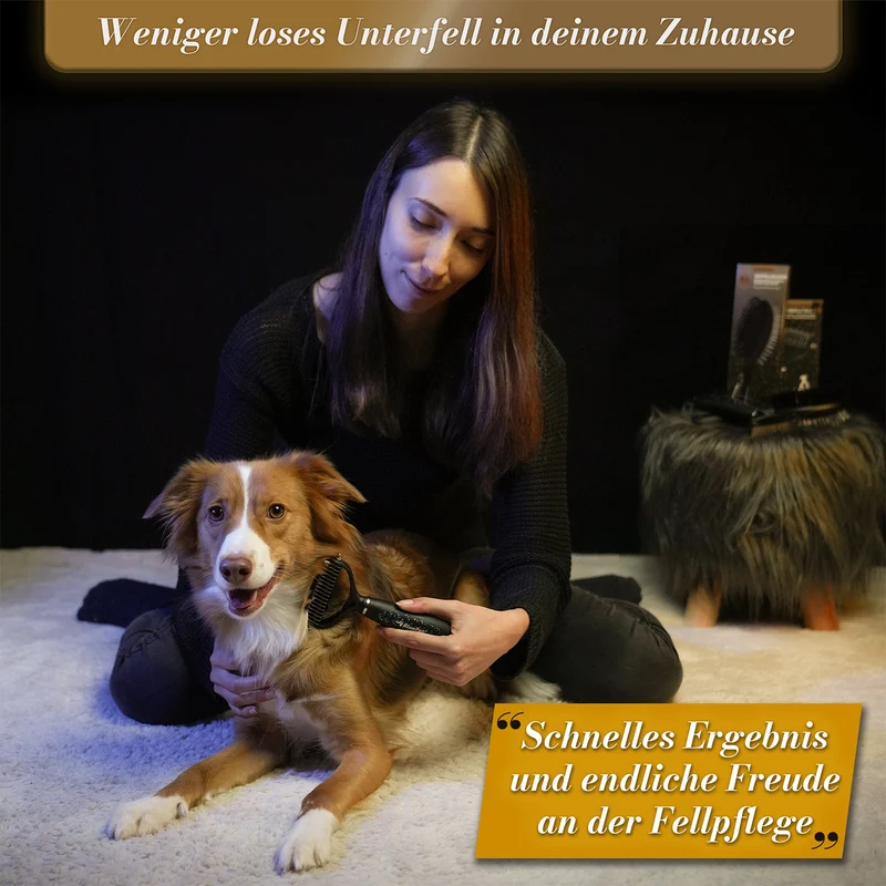 "UnterwollToll" Unterwollbürste - Unterfellbürste für Hunde & Katzen