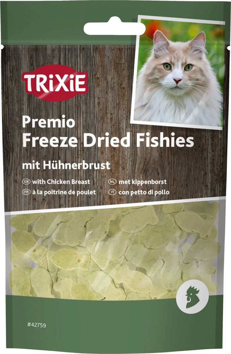Freeze Dried Fishies, fischförmige Katzenleckerlies aus gefriergetrockeneter Hühnerbrust