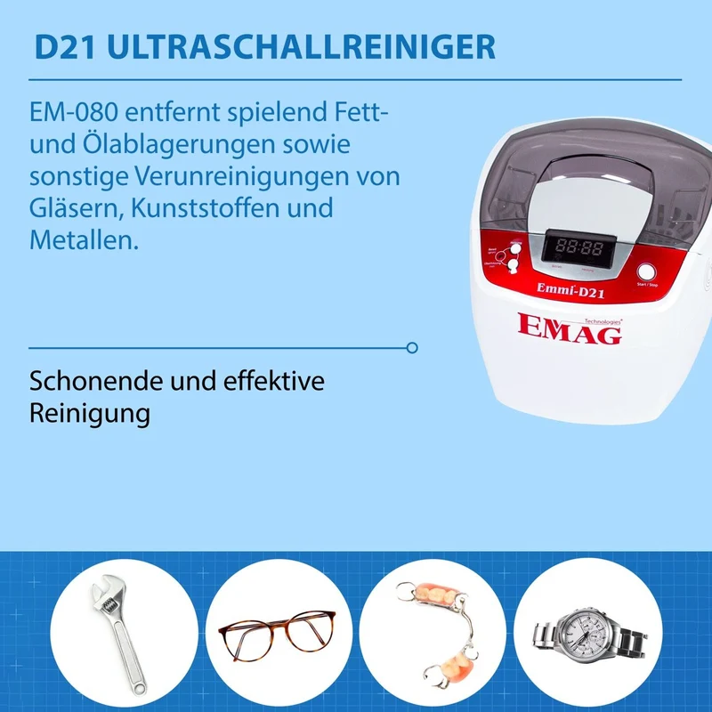 D21 Ultraschallreiniger mit Edelstahlwanne