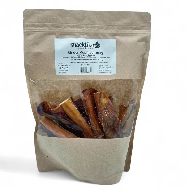 Snacktiko Bio Rinderkopfhaut – natürlicher Kauartikel