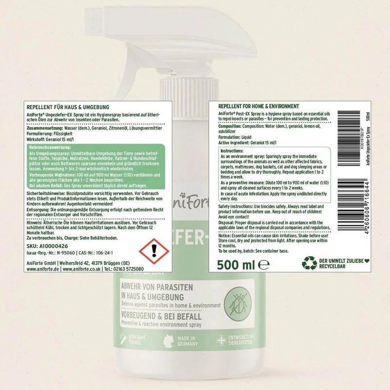 AniForte Ungeziefer-EX Spray – Umgebungsspray für Tierhaushalte