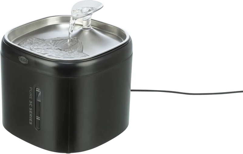 Aqua Pure Trinkbrunnen mit Edelstahltrinkschale und Wasserstandsanzeige