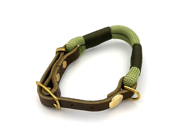 Tau-Leder-Halsband Pistazie