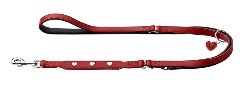 LOVE Set Halsband & Leine | rot/schwarz