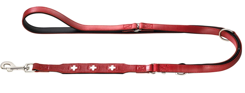 SWISS Set Halsband & Leine | rot/schwarz