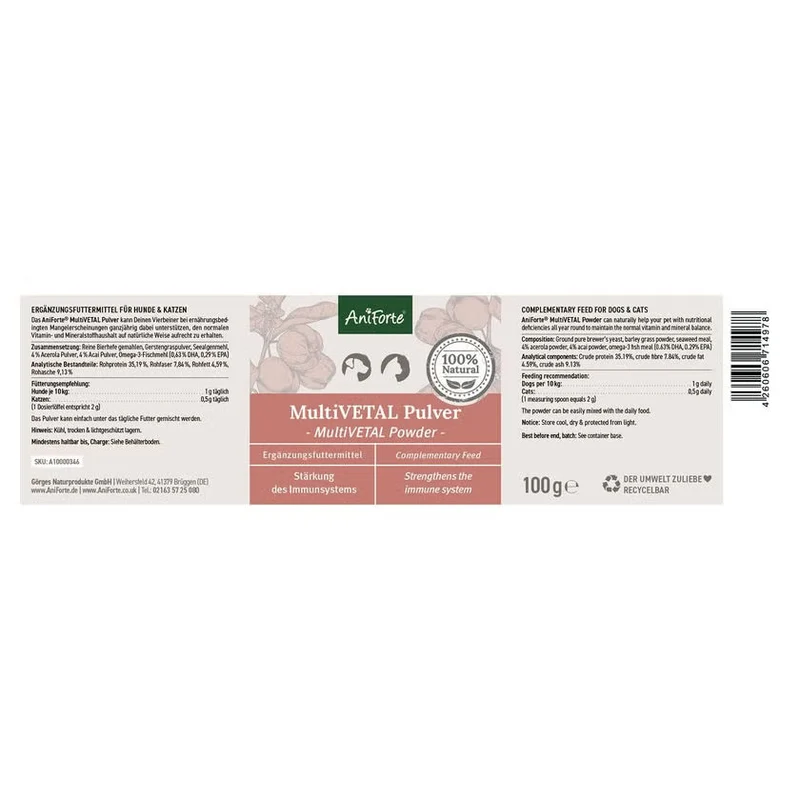 AniForte MultiVETAL – Vitaminpulver für Hunde & Katzen