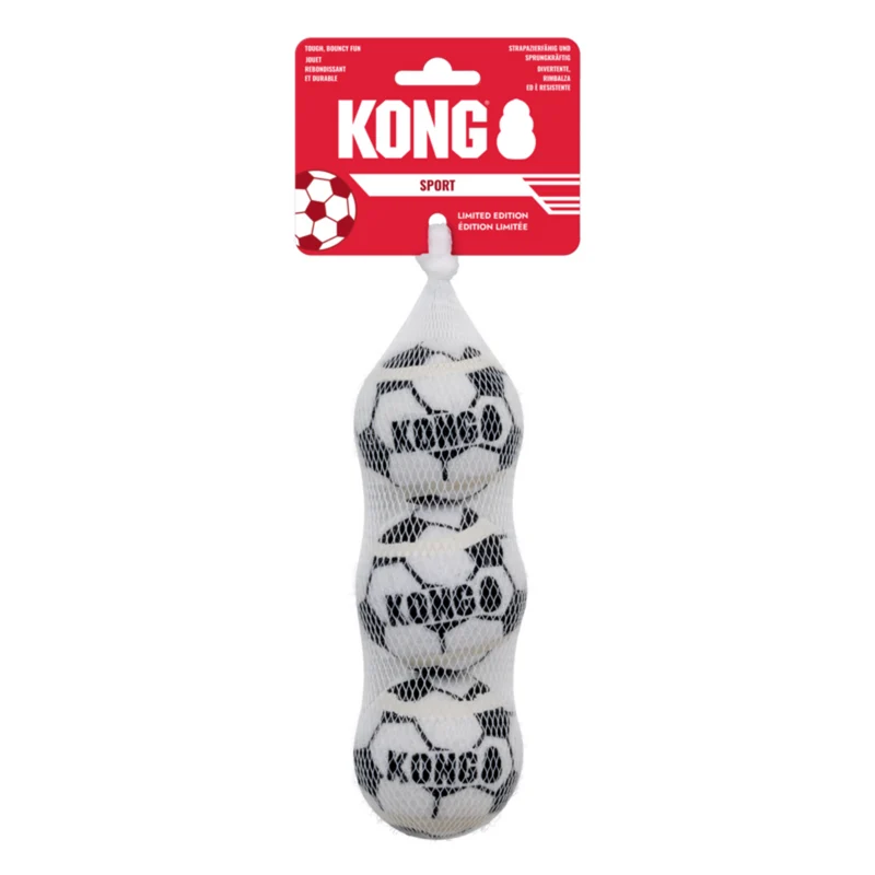 KONG Sport Fußball-Set – Hundespielzeug Bälle in 4 Größen