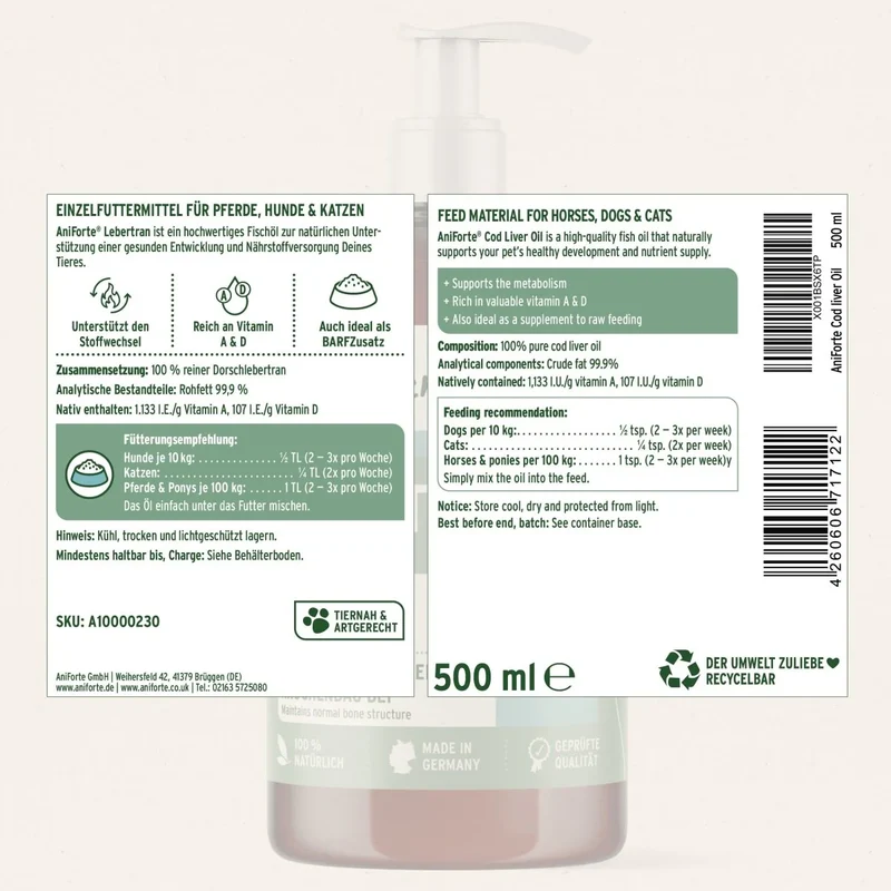 AniForte Dorschlebertran – Omega-3 für Tiere