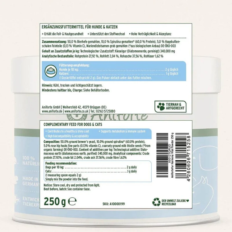 AniForte Fellharmonie Vitalpulver – für Haut & Fell