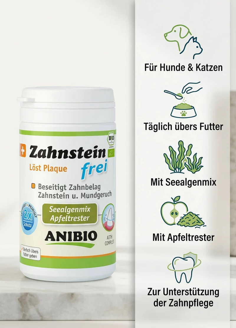 ANIBIO Zahnstein-frei – Zahnpflege für Hunde & Katzen