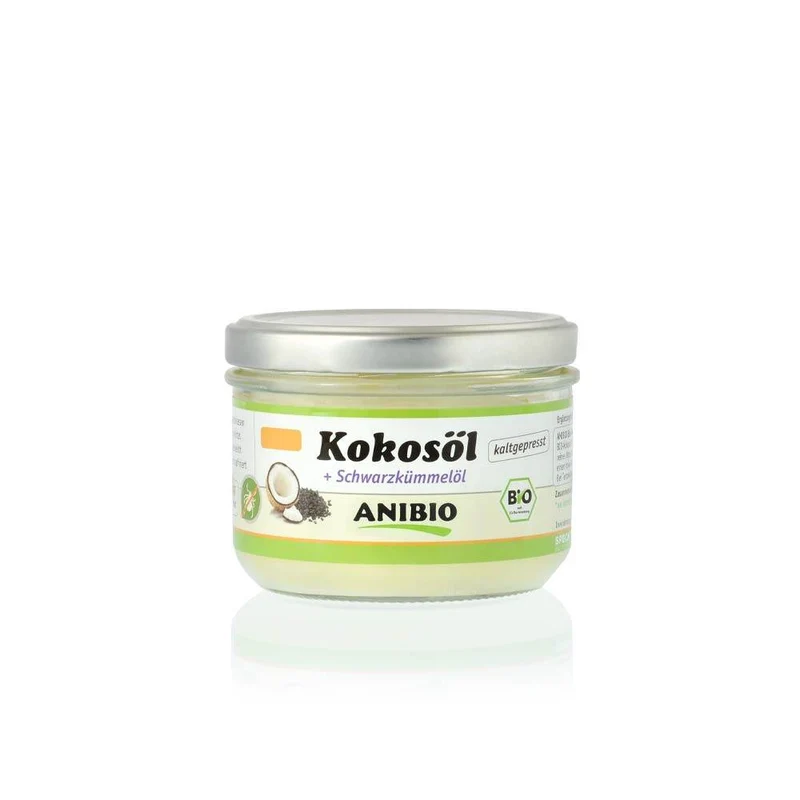 ANIBIO Bio-Kokosöl mit Schwarzkümmelöl – für Haut & Fell