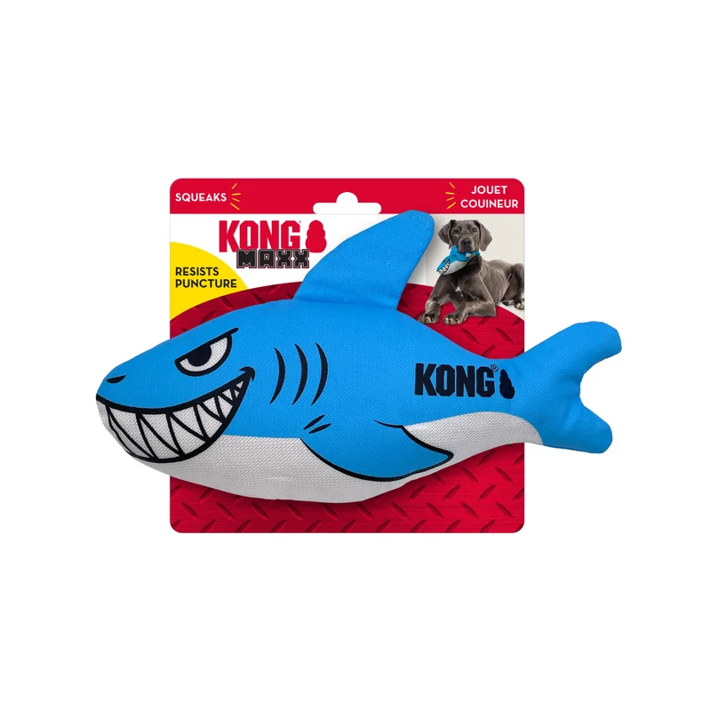KONG MAXX Friends – Robustes Plüsch-Hundespielzeug mit Quietscher | Shark & Turtle