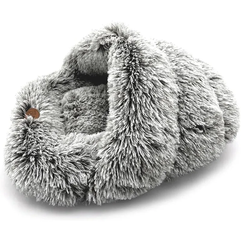 Cama Gruta para cães pequenos e gatos, antiderrapante, lavável na máquina 60 x 50 cm