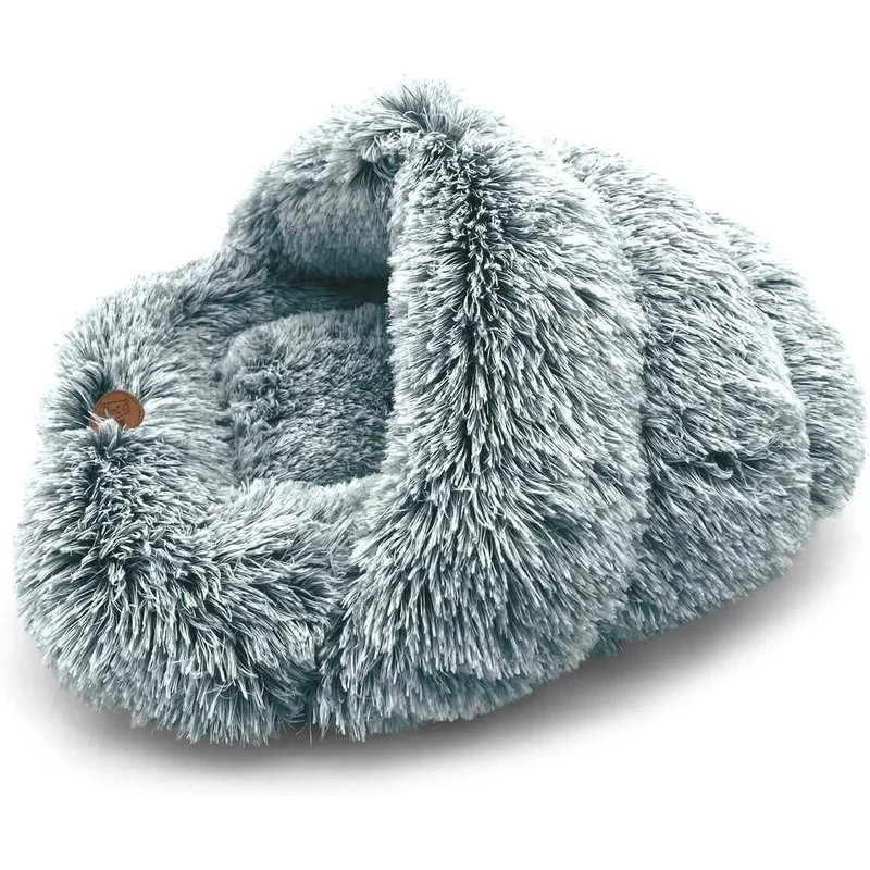 Cama Gruta para cães pequenos e gatos, antiderrapante, lavável na máquina 60 x 50 cm