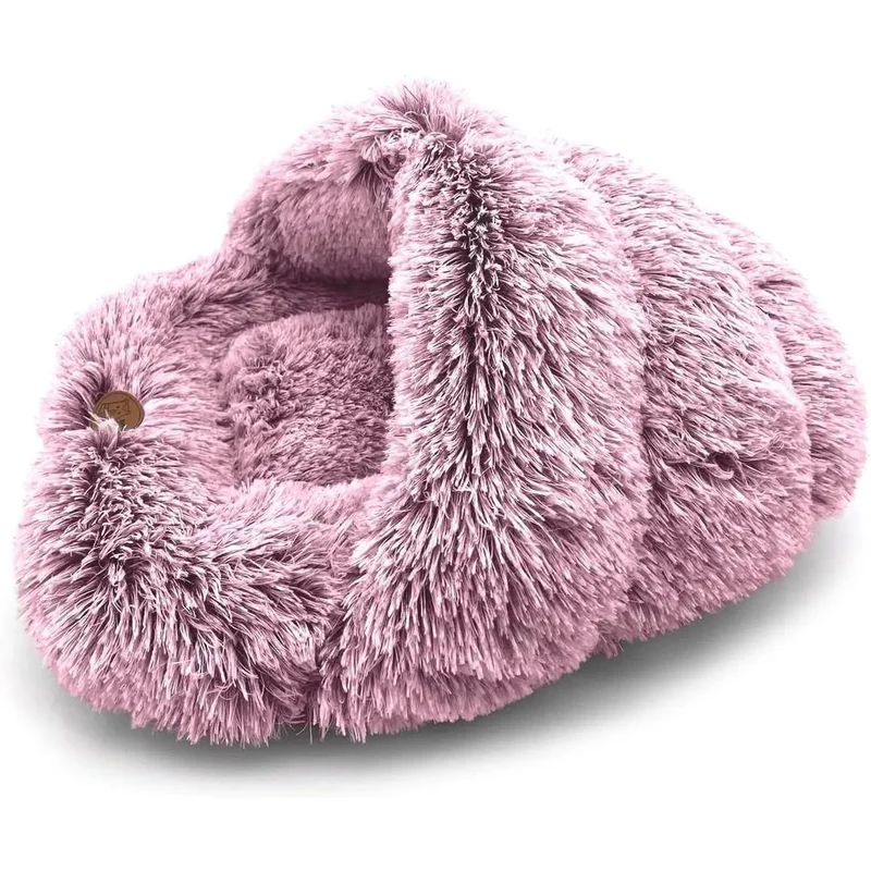 Cama Gruta para cães pequenos e gatos, antiderrapante, lavável na máquina 60 x 50 cm