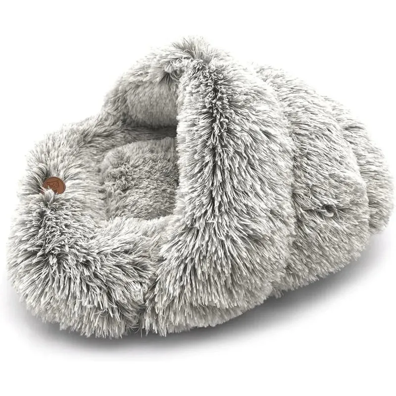 Cama Gruta para cães pequenos e gatos, antiderrapante, lavável na máquina 60 x 50 cm