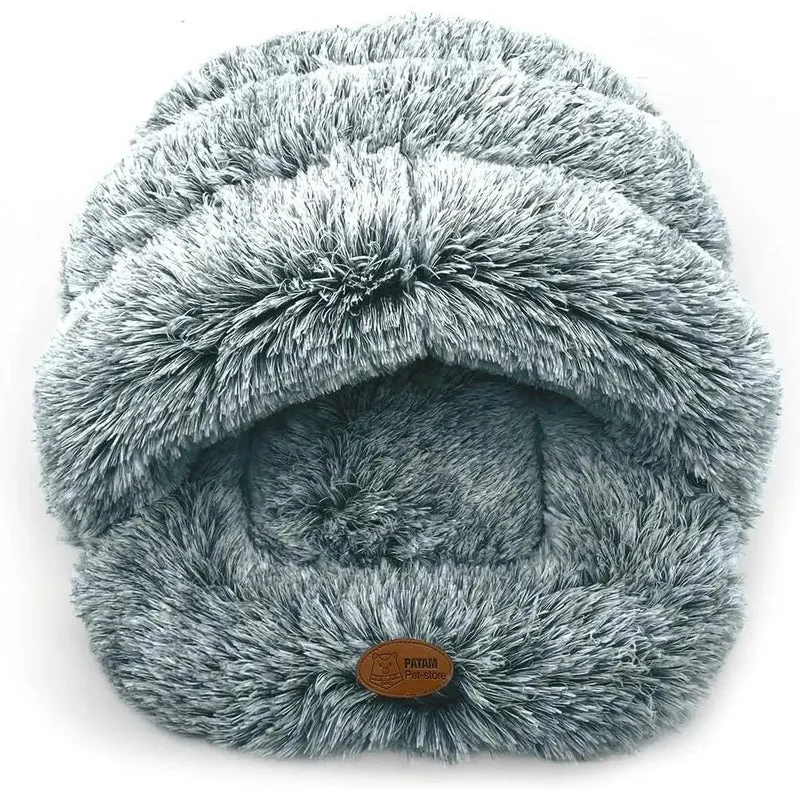 Cama Gruta para cães pequenos e gatos, antiderrapante, lavável na máquina 60 x 50 cm